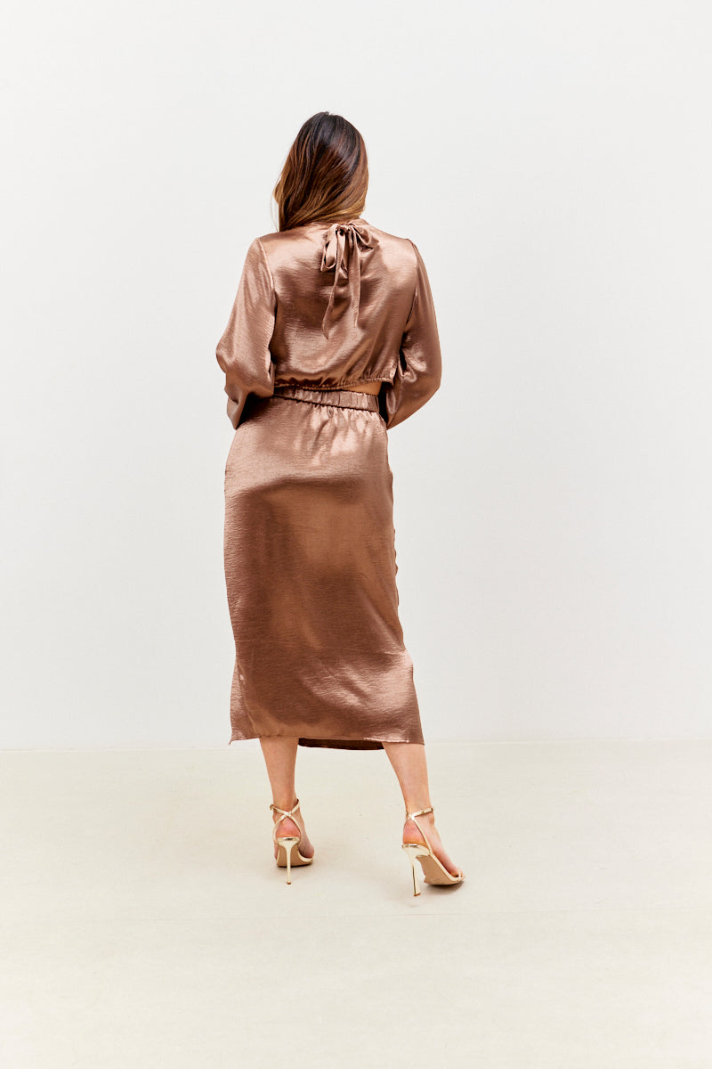High Neck Wrap Top