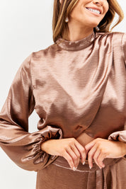 High Neck Wrap Top
