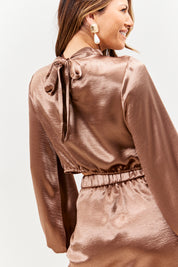 High Neck Wrap Top