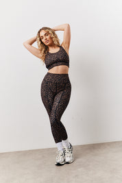 Racer Back Leopard Print Sports Bra
