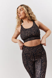 Racer Back Leopard Print Sports Bra