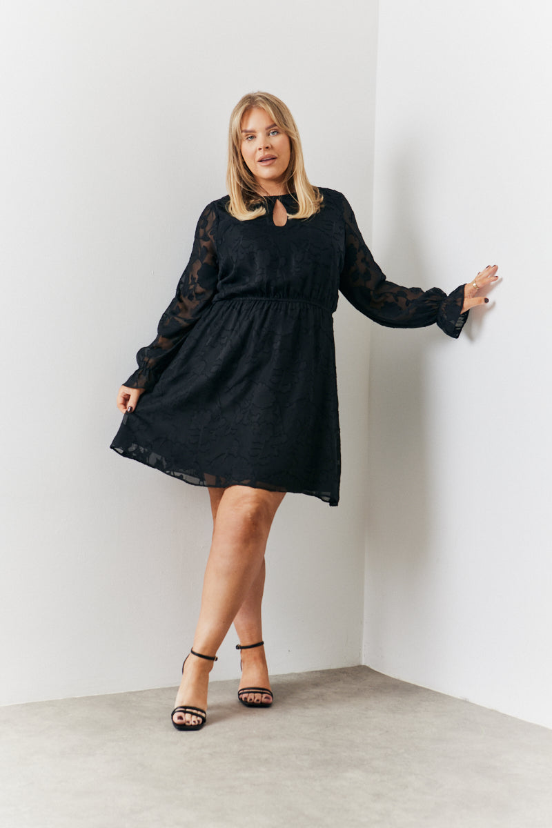 Chiffon Jacquard Skater Mini Dress InTheStyle Chiffon Jacquard Skater Mini Dress InTheStyle