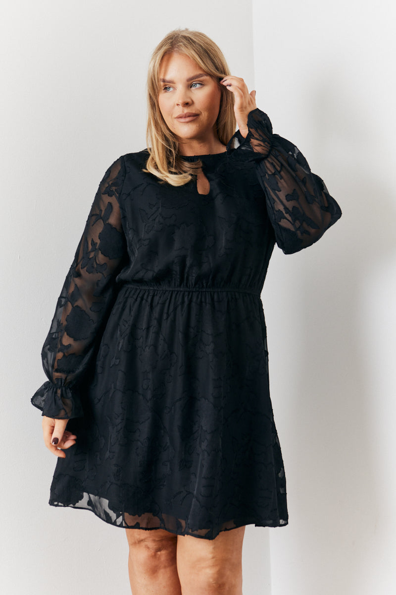 Chiffon Jacquard Skater Mini Dress