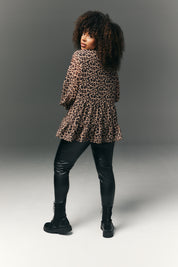 Pussybow Tiered Animal Print Blouse