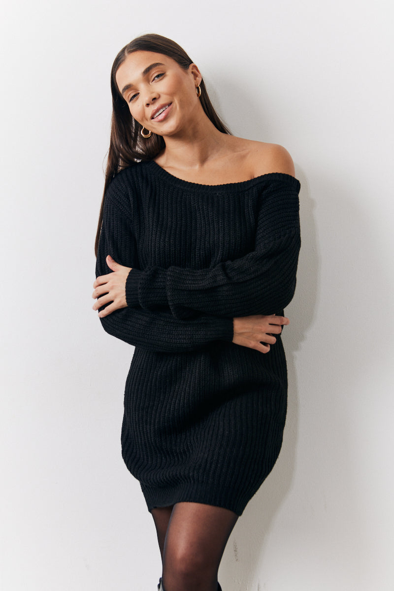 off the shoulder jumper dress Off The Shoulder Knitted Dress – InTheStyle