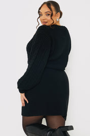 Button Up Knit Mini Dress