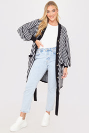 Herringbone Belted Cardigan
