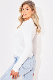 Ribbed CollaFitted Cardigan