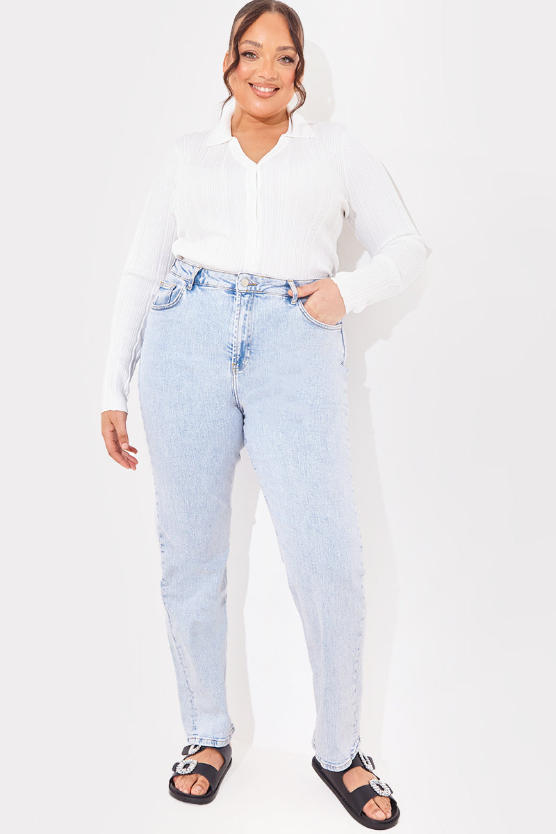 Ribbed CollaFitted Cardigan