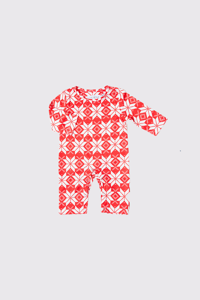 Babies Snowflake Print Matching Family PJ Romper