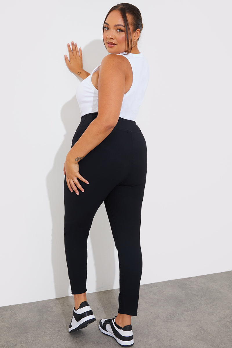 High Waisted Sculpt and Control Ribbed Leggings
