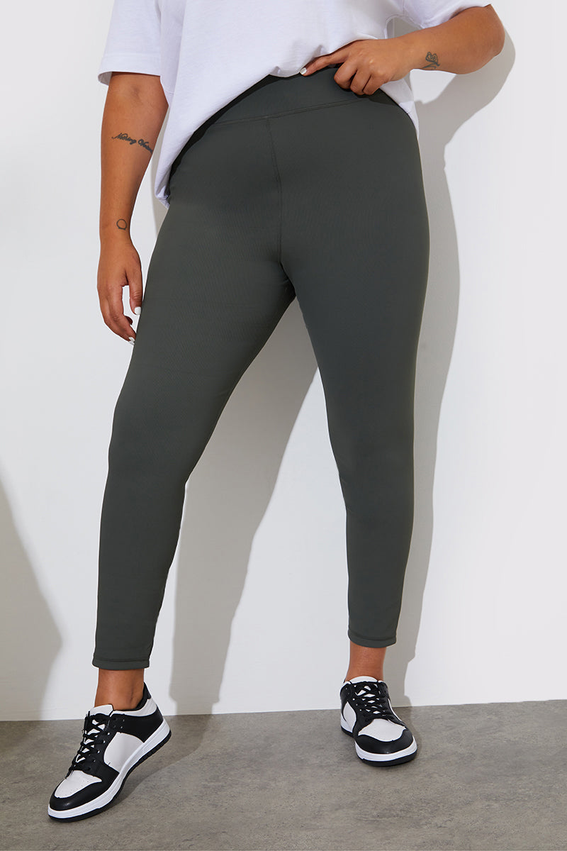 High Waisted Sculpt and Control Ribbed Leggings