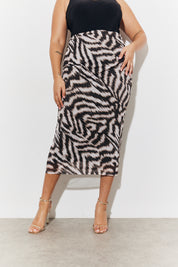 Printed Magisculpt Bodycon Midi Skirt