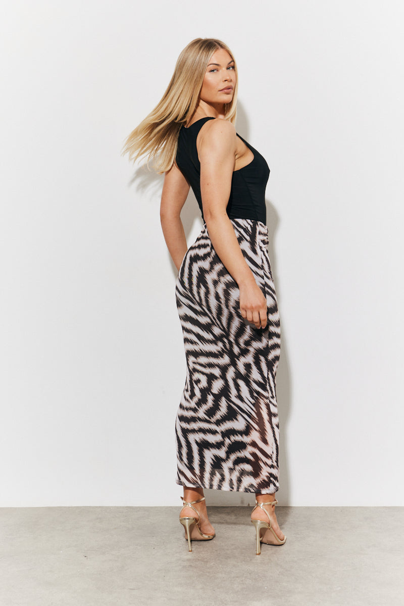 Printed Magisculpt Bodycon Midi Skirt