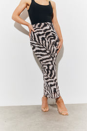 Printed Magisculpt Bodycon Midi Skirt