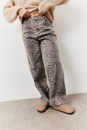 Leopard Straight Leg Jeans