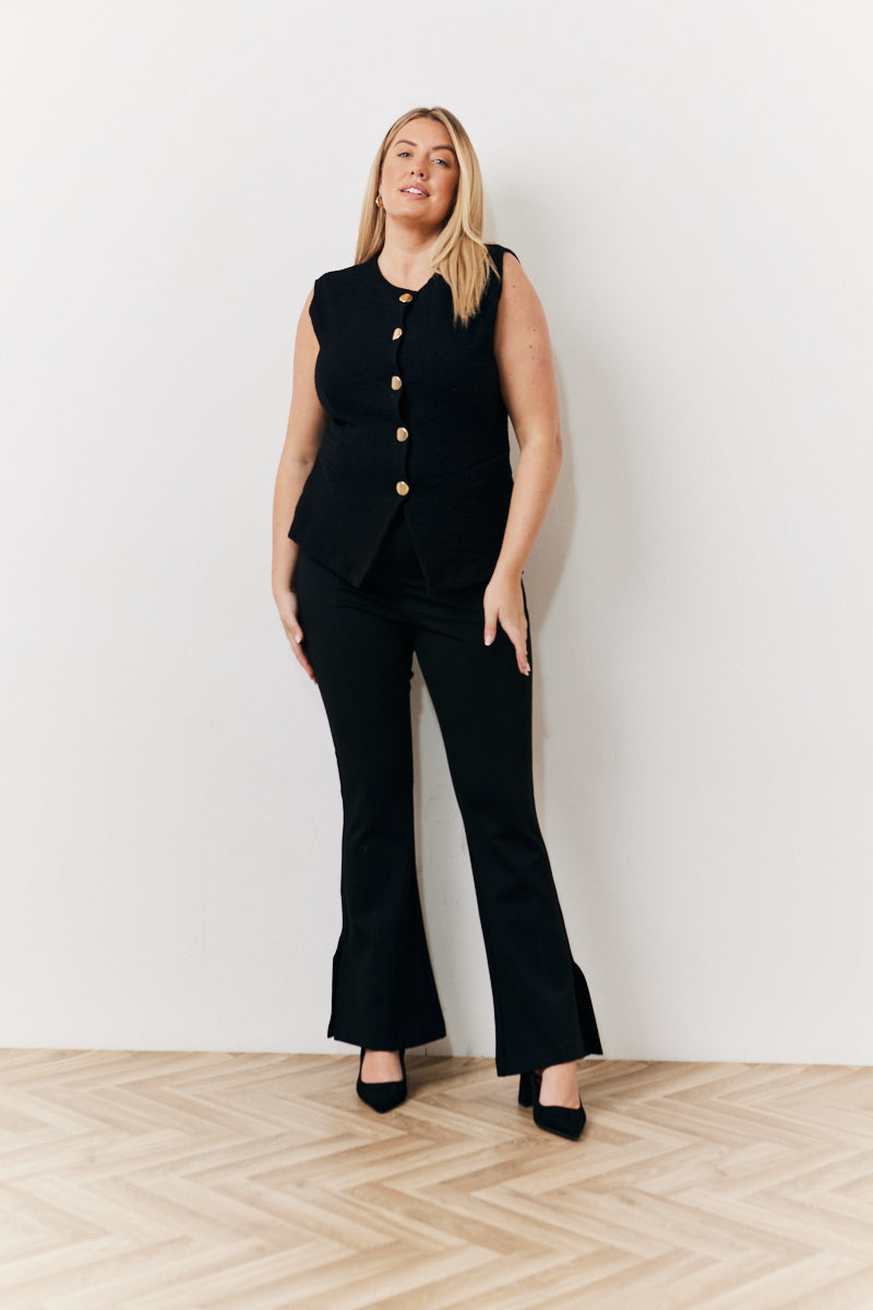 Occasion Black Flare Trousers – InTheStyle