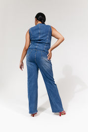 Denim Crew Neck Waistcoat