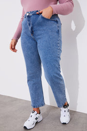 Mid Straight Leg High Rise Ankle Grazer Jeans