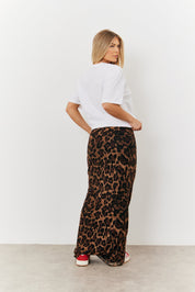 Leopard Mesh Maxi Skirt