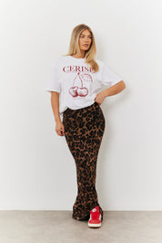 Leopard Mesh Maxi Skirt