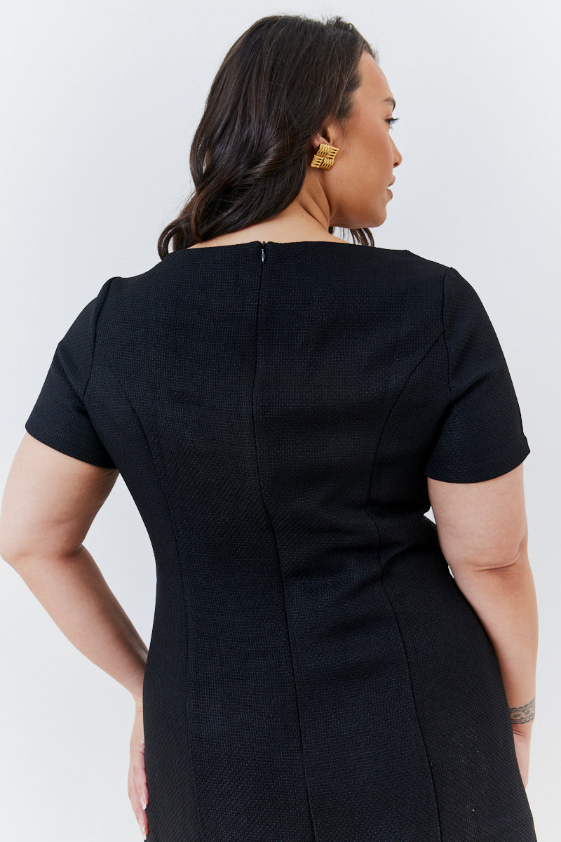 Short Sleeve Bow Mini Dress