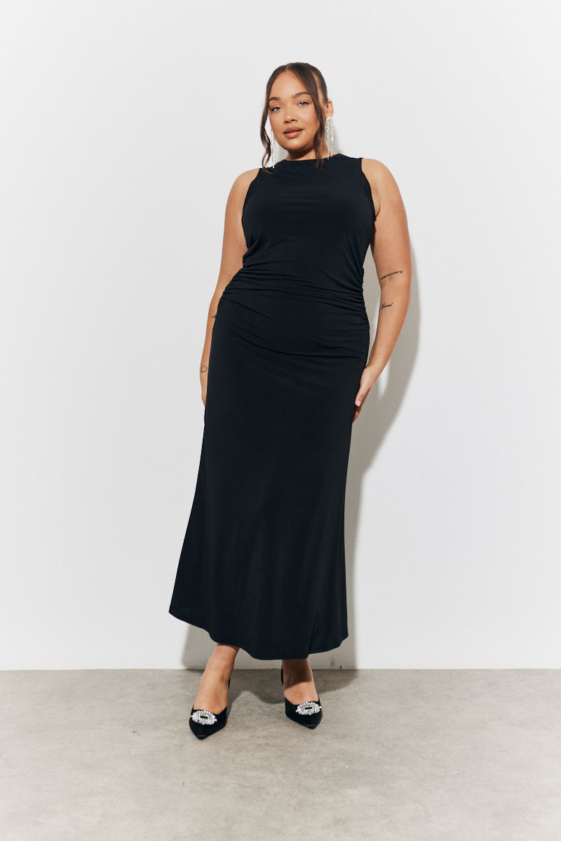Magisculpt High Neck Ruched Maxi Dress