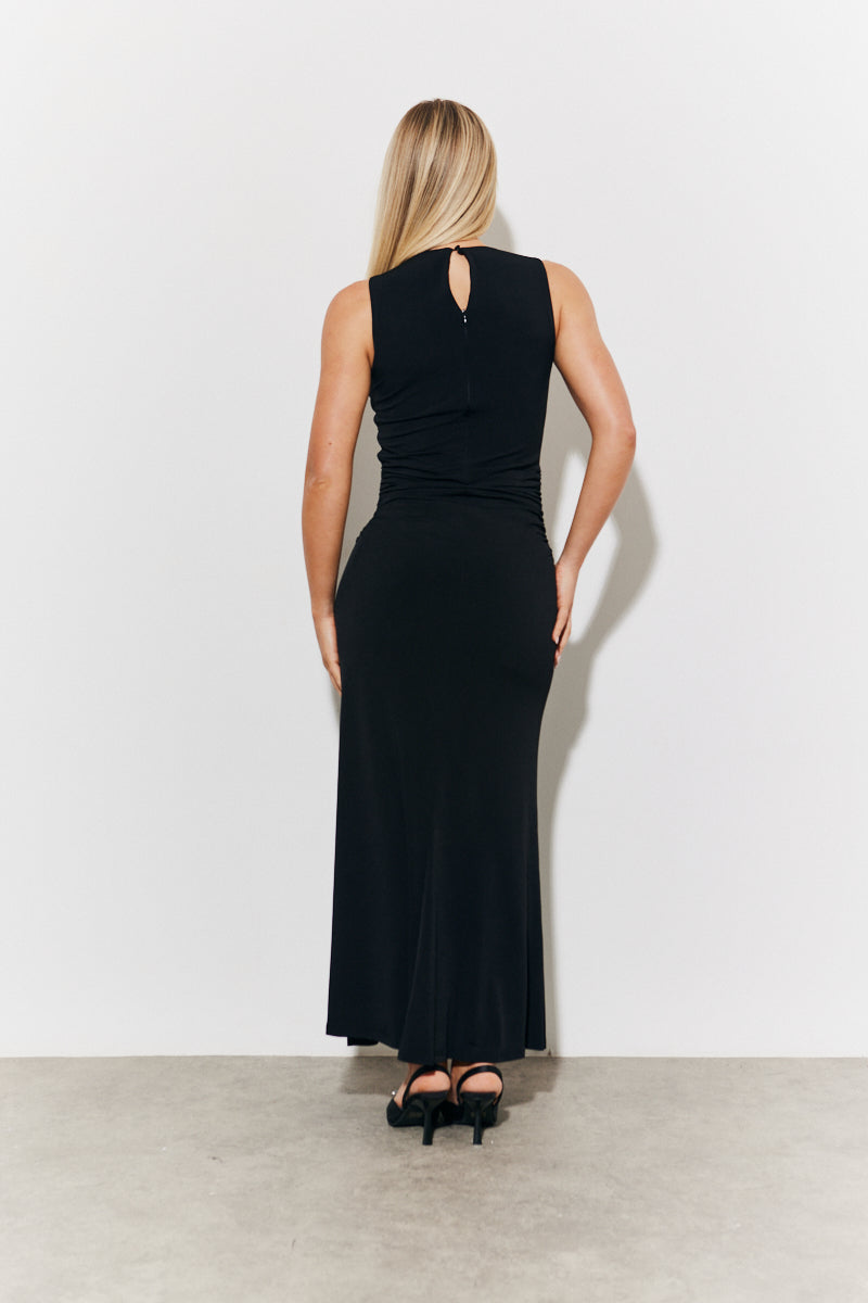 Magisculpt High Neck Ruched Maxi Dress