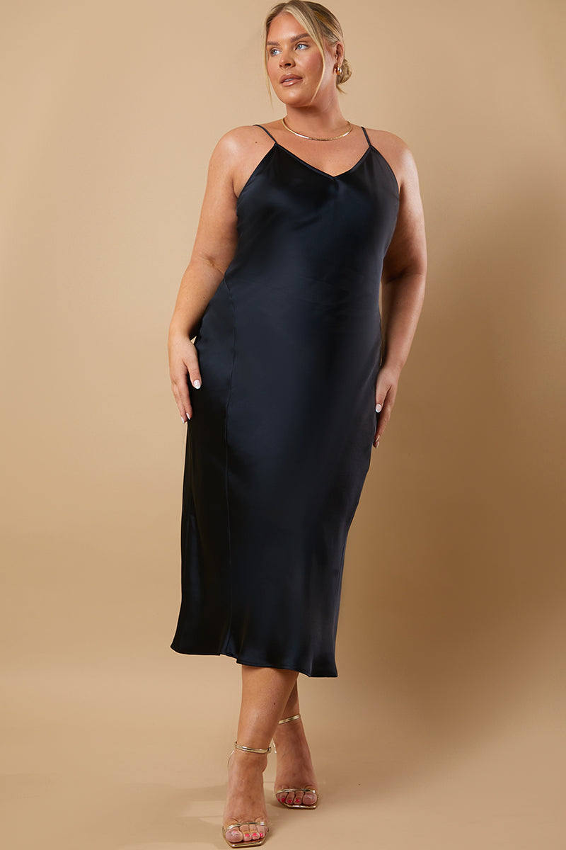 Satin Bias Cut Cami Maxi Dress