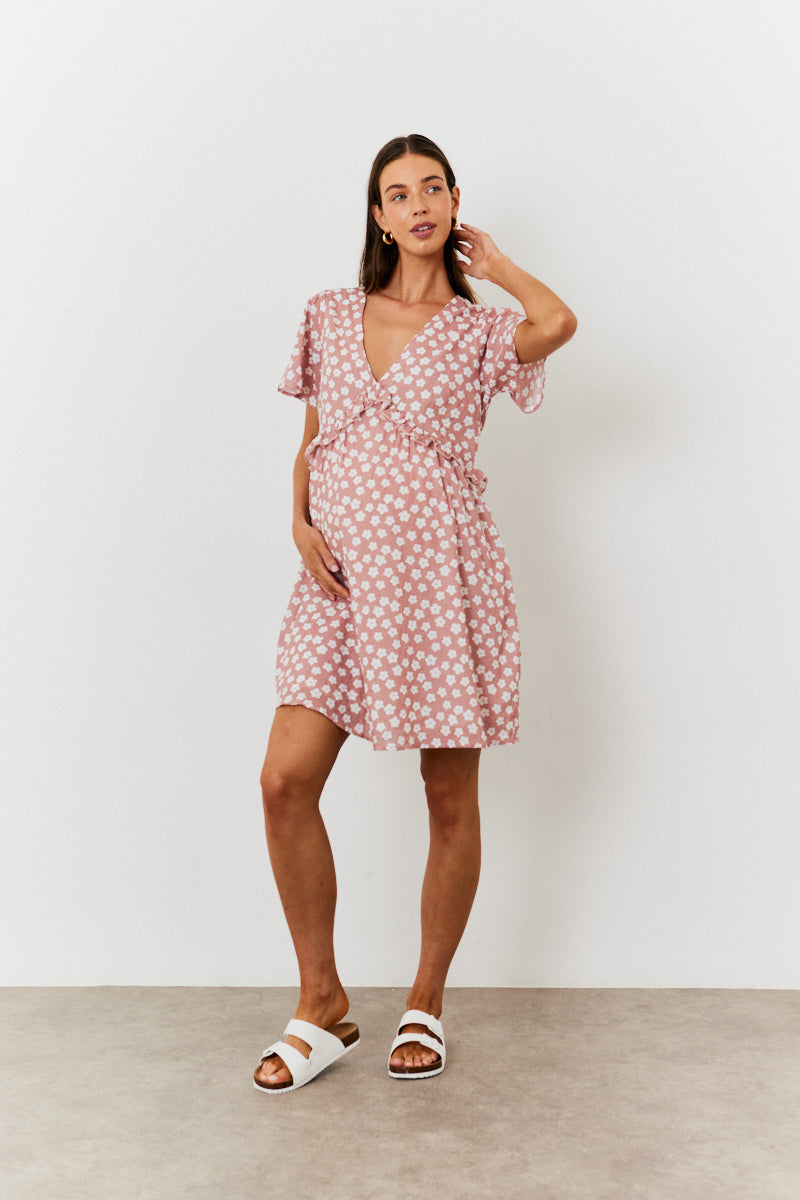 Maternity Floral Print Skater Dress