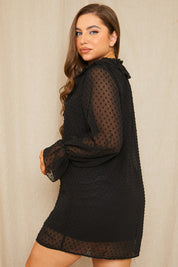 Dobby Frill Shift Dress