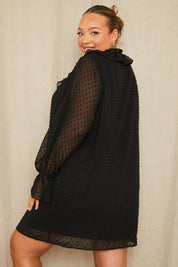 Dobby Frill Shift Dress