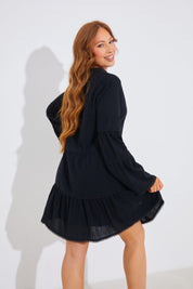 Ric Rac Braid Tielong Sleeve Smock Dress