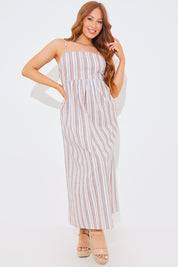 Bandeau Striped Midaxi Dress