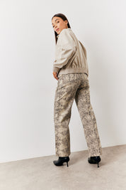 Snake Print Straight Leg Jeans
