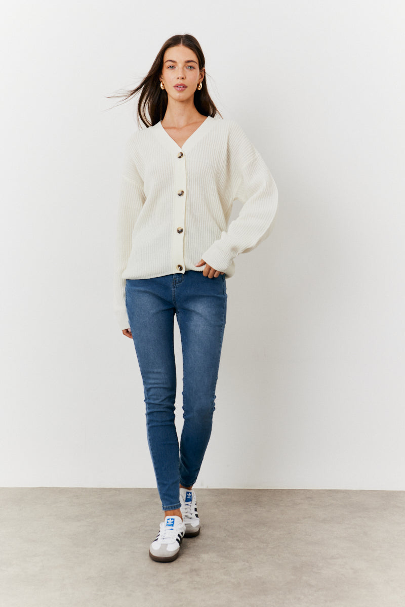 Button Front Knit Cardigan
