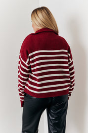 Stripe Quarter Zip Knit Jumper
