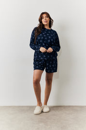 Bow Print Long Sleeve and Short Set