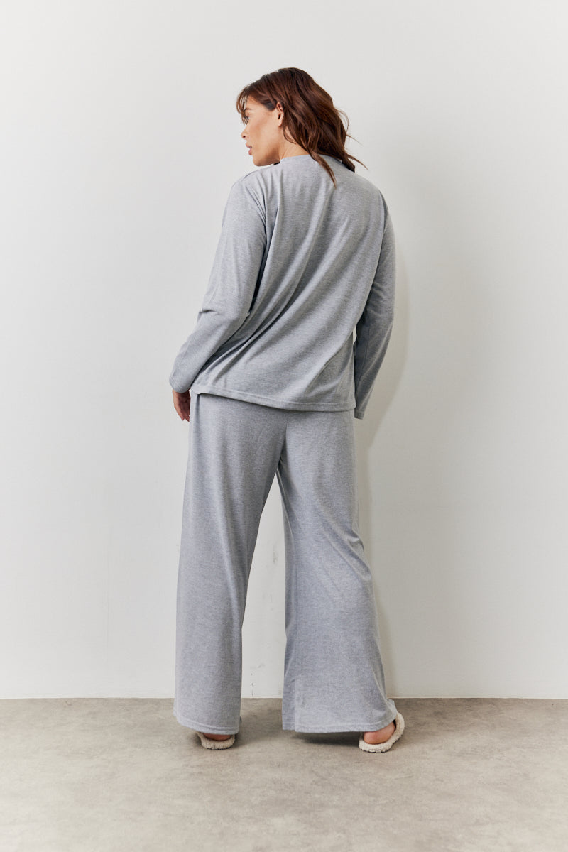 Long Sleeve Top and Trouser Slogan Pj Set