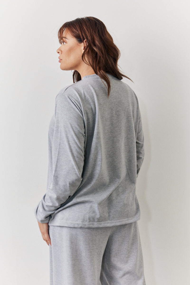 Long Sleeve Top and Trouser Slogan Pj Set