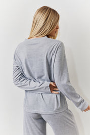 Long Sleeve Top and Trouser Slogan Pj Set