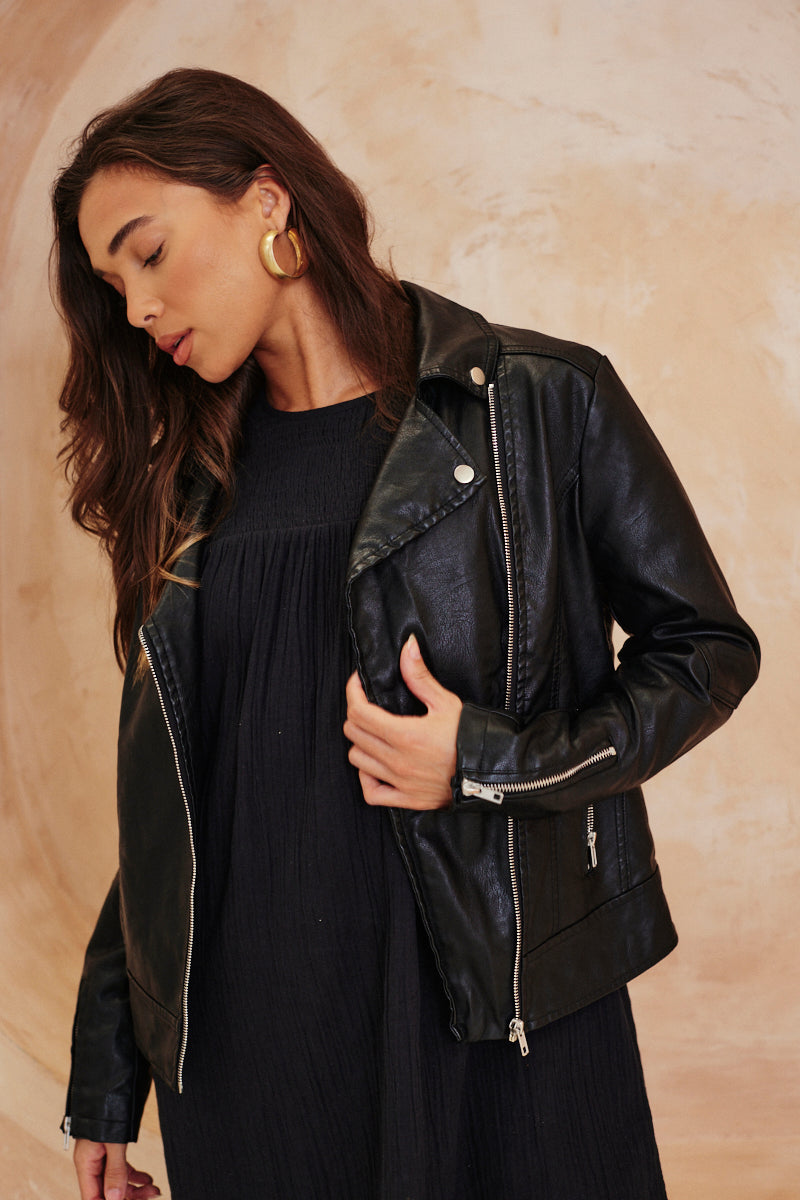 Faux Leather Biker Jacket – InTheStyle