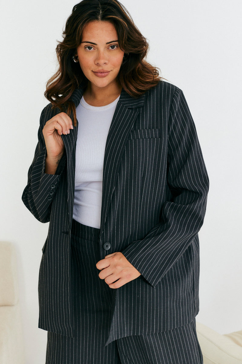 Tailored Pinstripe Blazer Co-Ord