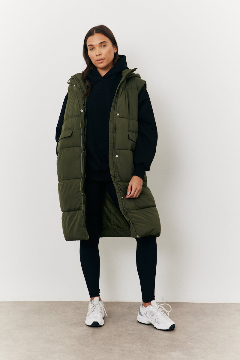Longline Hooded Puffer Gilet – InTheStyle