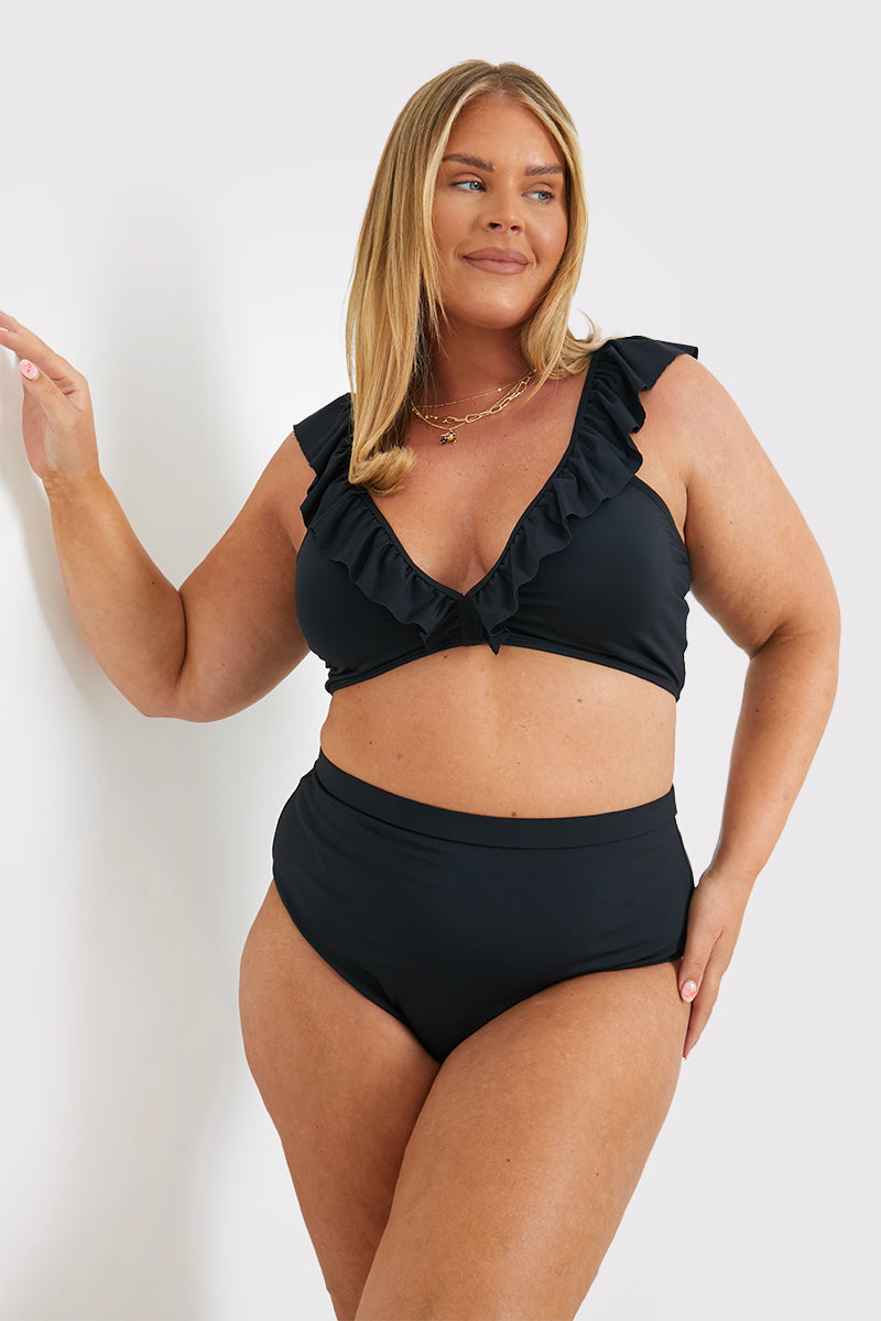 Ruffle Neck Bikini Top