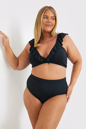 Ruffle Neck Bikini Top