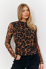 Mesh Leopard Top