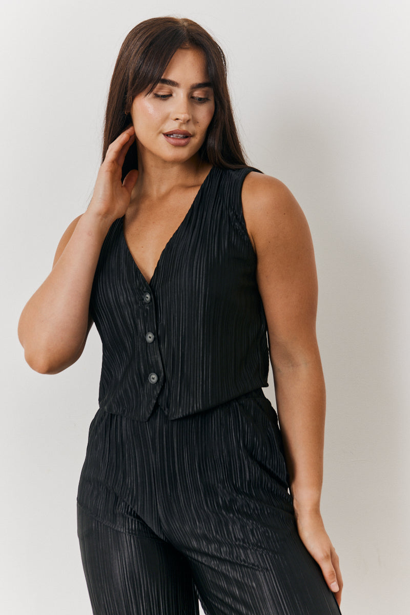 Plisse Co-Ord Waistcoat