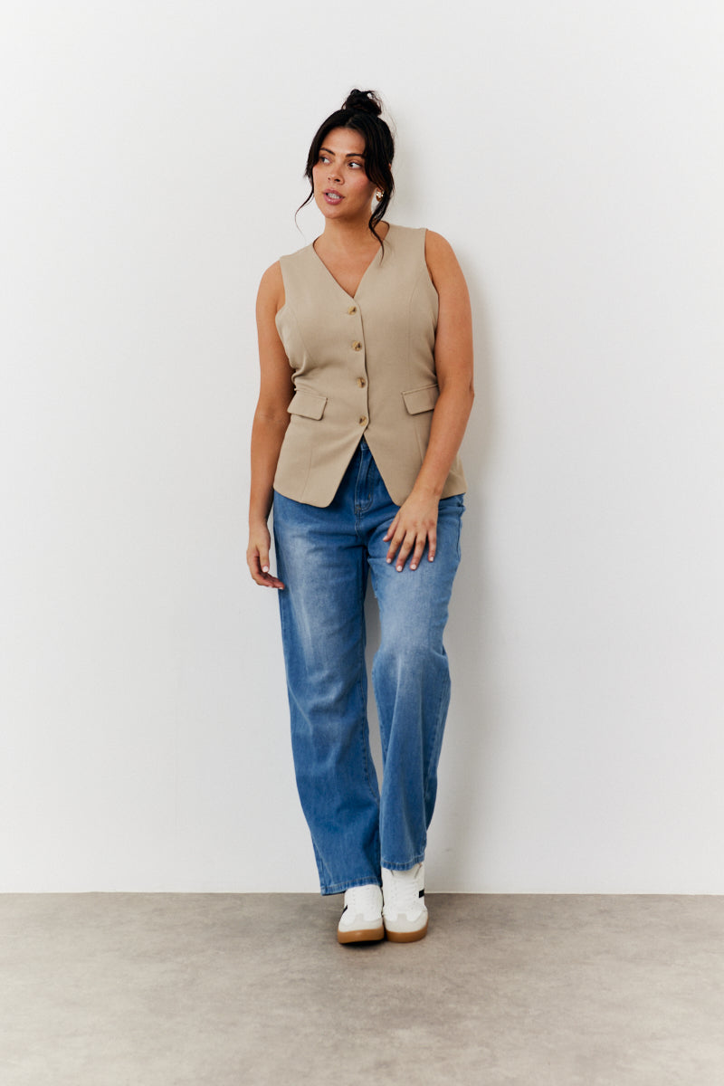 Longline Button Through Waistcoat