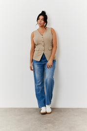 Longline Button Through Waistcoat